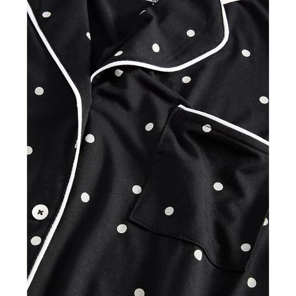 State of Day Women's Notched-Collar Pajama Top Black Size S 0044(Just Top) - Picture 4 of 4